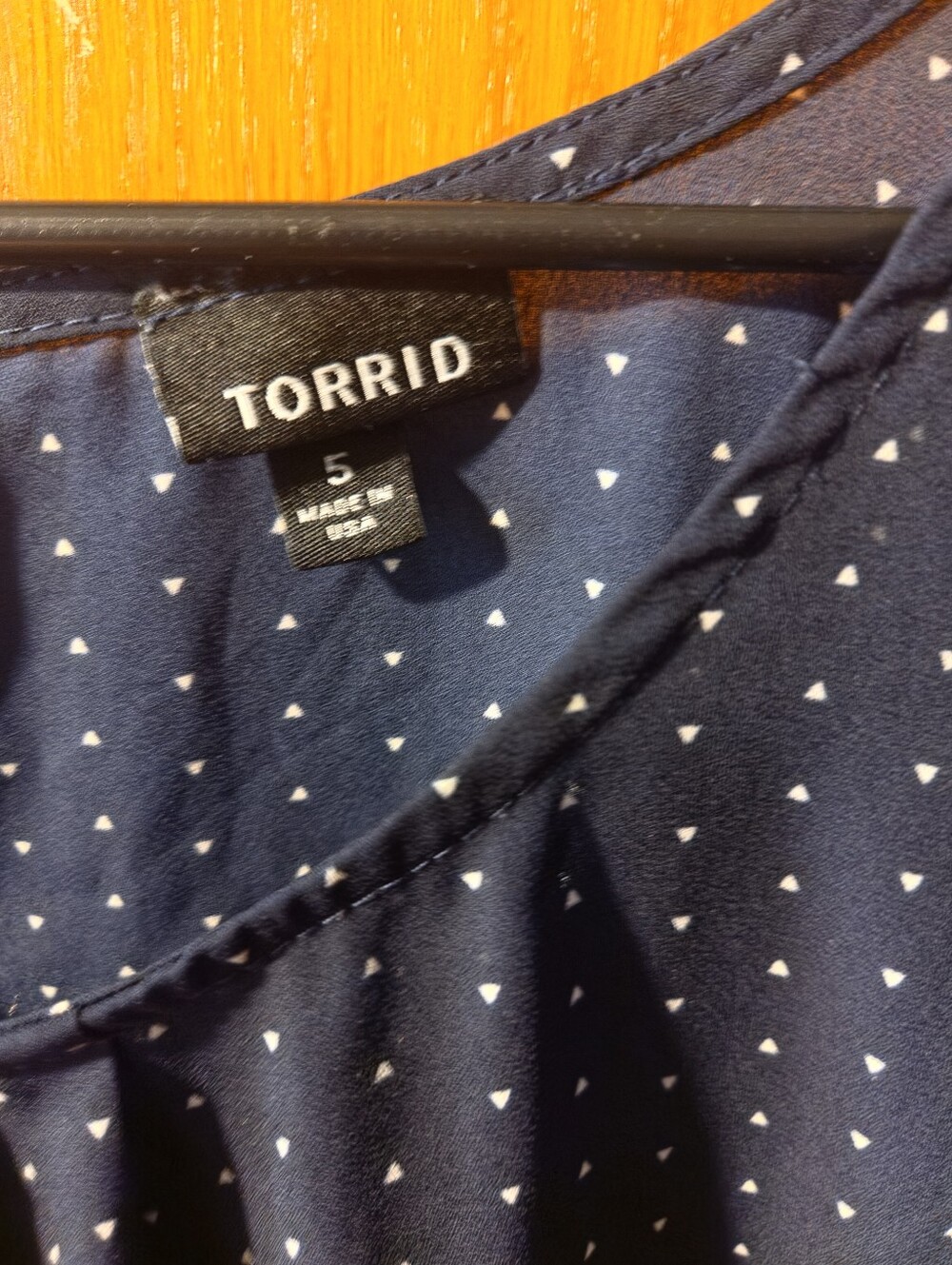Torrid Navy Polka Triangle Print Women's Top